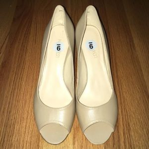 Beige/Nude Wedge Heels: NINE WEST